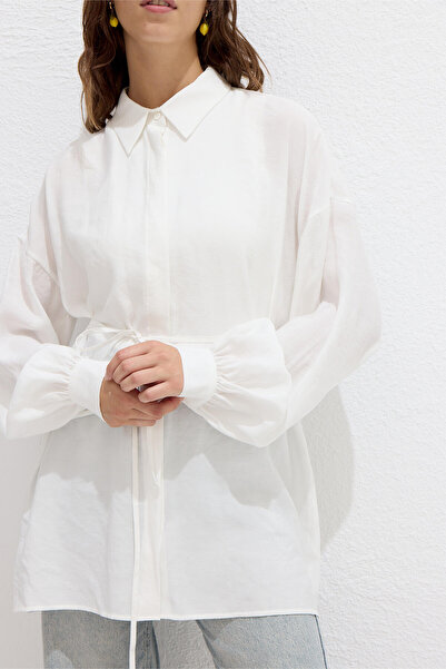 Manuka MODÁLNÍ PŘÍTULNÁ KOŠILE ECRU