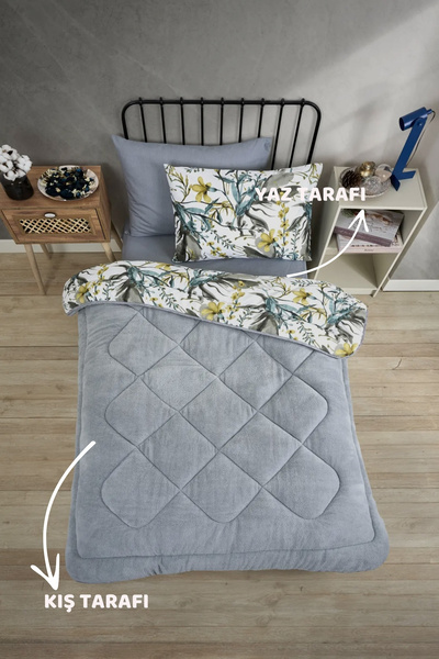 Sudemhome Одномісний двосторонній розкішний ковдра Welsoft Elite М'яка полярна ковдра та наволочка Азія Сірий