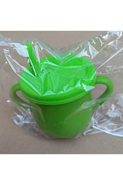 Empria Cana din silicon cu capac si pai, pentru bebelusi, Empria, Verde, diversificare bebe