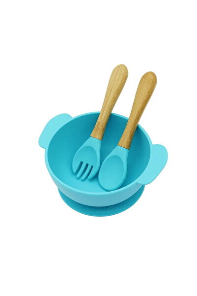 Empria Set diversificare bebelusi Elefant, 6 piese, set hranire silicon fara BPA, Premium, Albastru