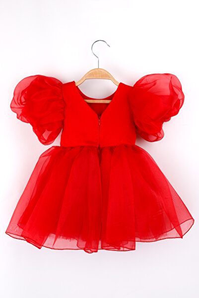 Le Mabelle Red Crowned Organza Girl's Party Dress - Carlene