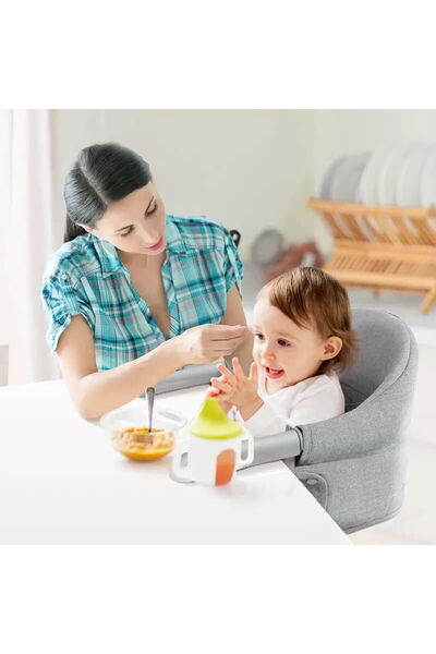 Empria Παιδική καρέκλα, προσαρτώμενη στο τραπέζι, φορητή, γκρι, διαφοροποίηση της παιδικής καρέκλας τραπεζαρίας