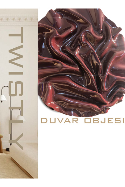 Genel Markalar Twistly Cosmo Crinkly Parlak Kıvrımlı Modern Tablo Obje Sanatı Duvar Dekorasyon