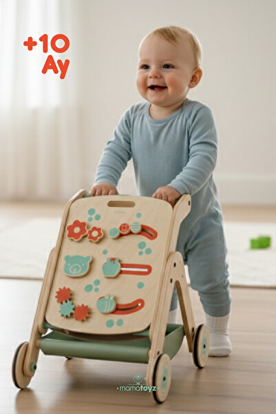 MAMATOYZ Trio Trio Yürüteç Yürümeyardımcısı Aktivite Masası Ahşap | Şehir Versiyon