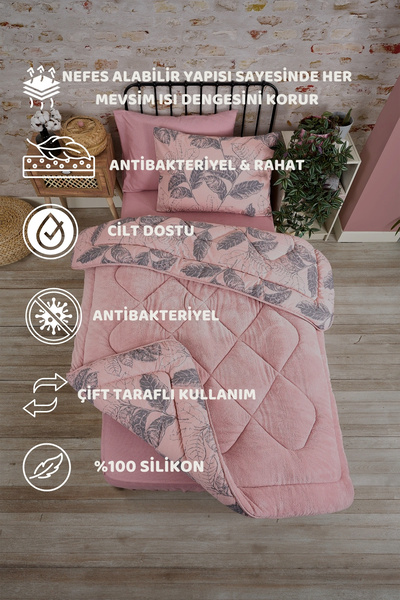 Sudemhome Одномісний двосторонній розкішний ковдра Welsoft Elite М'яка полярна ковдра та наволочка Arina Pudra