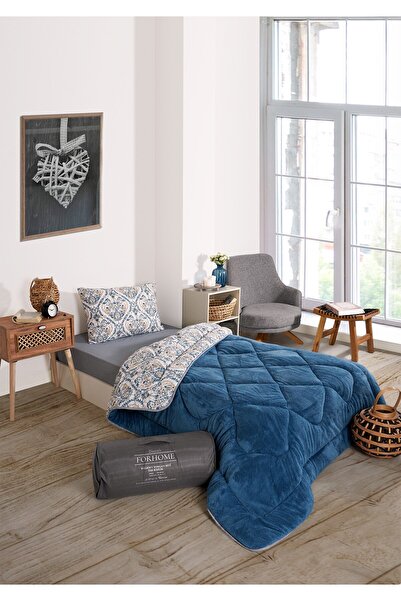 Sudemhome Одномісна двостороння розкішна ковдра Welsoft Elite М'яка ковдра Подушка з чохлом Aksu Indigo