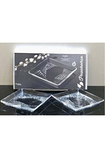 Paşabahçe طبق حلوى زجاجي مكون من قطعتين من مادلين 68317