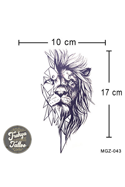 Trakya Tattoo 1 Ay Kalıcı Dövme Geçici Aslan Dövmesi MGZ-043