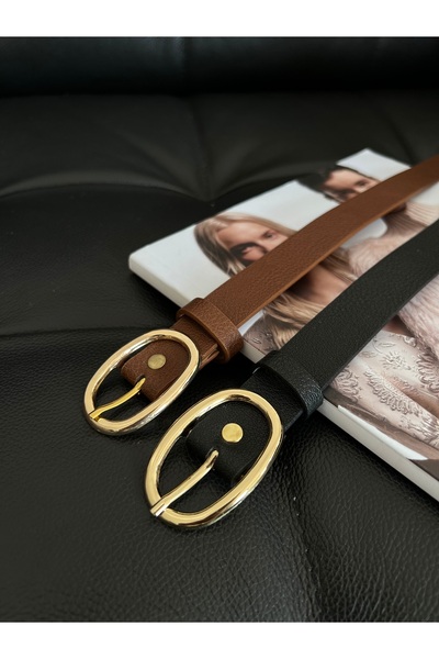 Fiori 2'li Oval Tokalı Kadın Pantolon Kemeri, Ceket Kemeri, Elbise Kemeri, Gömlek Kemeri