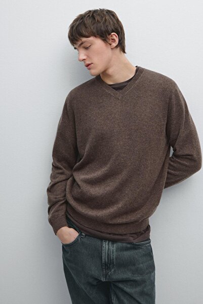 Massimo Dutti Yünlü V yaka triko kazak