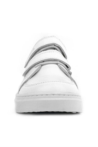 Rakerplus Genuine Leather White Velcro Young Men's Sports Shoes