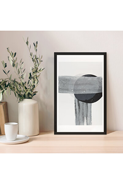 Zevahir Mobilya Dekorasyon 1 Adet Siyah Mdf Zeminli Açık Bej Dalgalar Mdf Çerçeve Görünümlü Mdf Tablo
