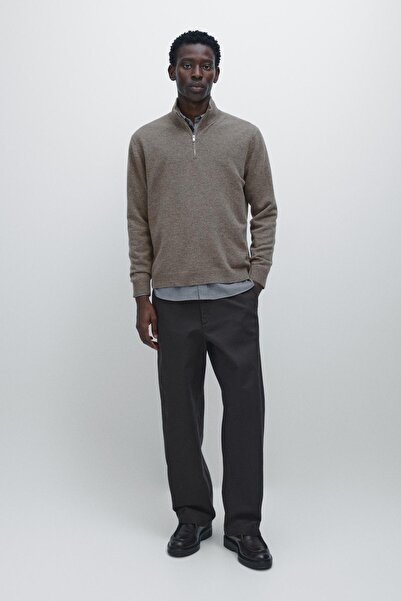 Massimo Dutti Fermuarlı dik yaka triko kazak