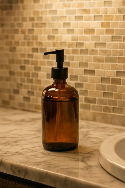 YzHome Amber Cam Banyo Sıvı Sabunluk