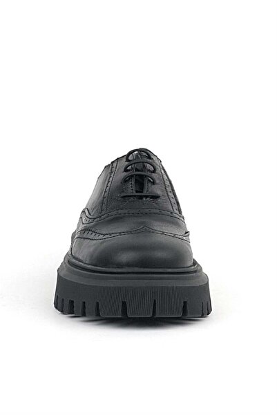 Rakerplus Μαύρο τσαλακωμένο λουστρίνι Γνήσιο δέρμα με κορδόνια Oxford Casual παπούτσια