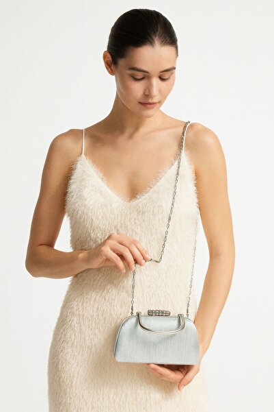 çantamgelsin Silver Breast Color Hand and Long Chain Strap Women's Evening Dr...