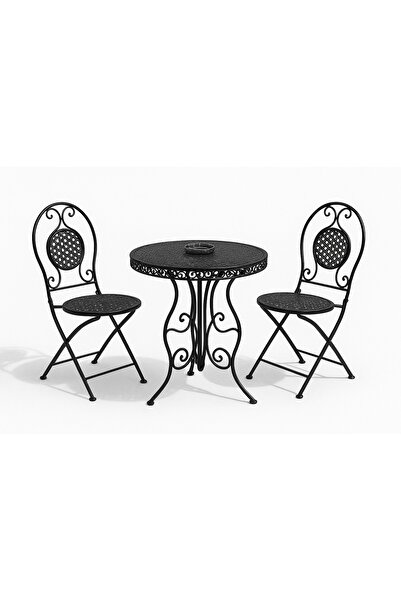 housewife Masa Sandalye Takımı Ferforje Siyah
