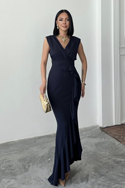 ALFUDO Moda Collection Γυναικεία υφασμάτινη φούστα με διπλό στήθος γιακά με φ...