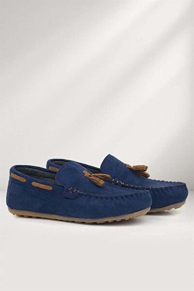 Rakerplus Mocasini pentru băieți din piele intoarsa albastru