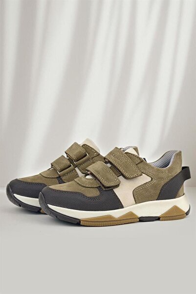 Rakerplus Prava koža Mink smeđe dečje sportske cipele sa čičkom Patike s