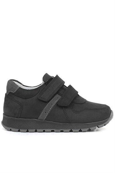 Rakerplus Genuine Leather Velcro Black Children's Sports School Shoes