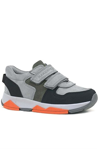 Rakerplus Genuine Leather Gray Black Kids Sneakers Sports Shoes
