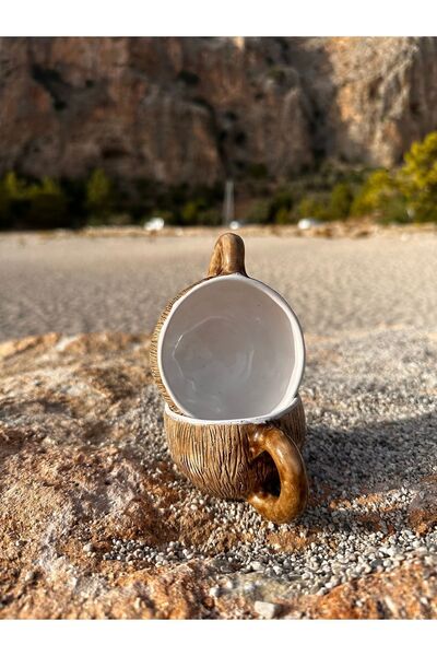 KABİLE SERAMİK Ceramic Cup Mug - Coconut Look Handmade