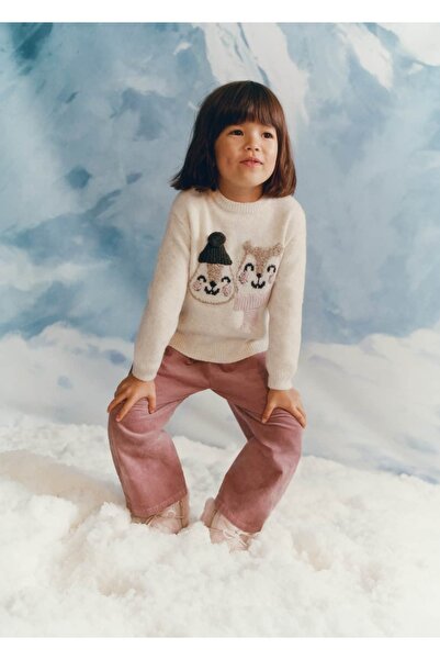 MANGO Baby Pamuklu fitilli kadife pantolon