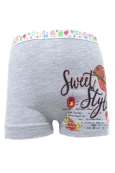 Tutku 0181 Girls' Printed Combed Cotton Boxers