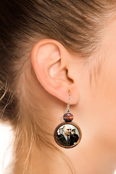 Tahtakolik Mustafa Kemal Atatürk Ahşap Küpe