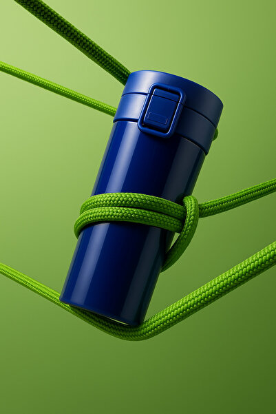 MİSSCAFE Snape Filtreli Çift Katmanlı Mug Termos Bardak 380ml Mavi