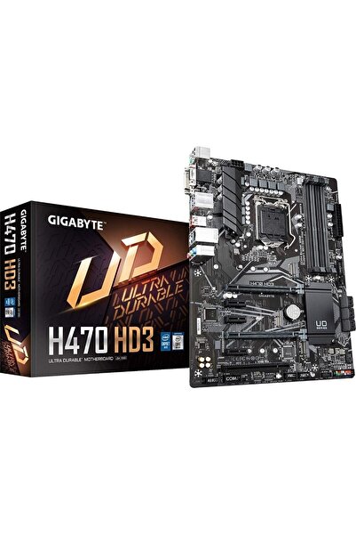 Gigabyte H470 HD3، LGA1200، ATX، منفذ M.2 مزدوج، SATA 6 جيجابت/ثانية، USB 3.2 الجيل الأول، HDMI، DDR4، AMD CrossFir ثنائي الاتجاه