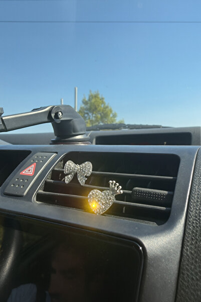 Çiçek Antalya Princess Silver Stone Air Conditioner Grill and Glove Box Ornament – 2-Piece Car Interior Decorative Accessory