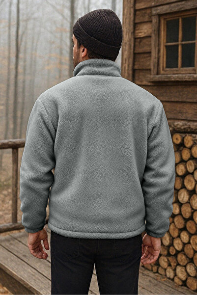 GHASSY CO. Men's Pro Thermal Inner Outer Sherpa Autumn Winter Full Zip Plush Sweatshirt