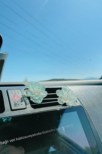 Çiçek Antalya Handmade Glittering Flower Air Conditioner Grille and Glove Box Ornament – Set of 2 Car Interior Decorative Accessories