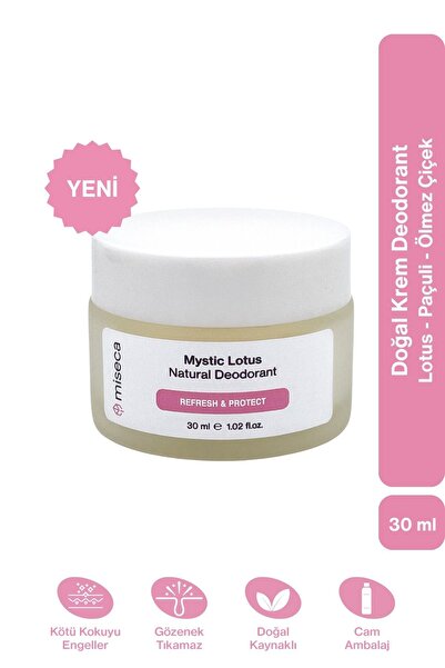 miseca Mystic Lotus Doğal Krem Deodorant 30 ml | Lotus, Paçuli, Akgünlük