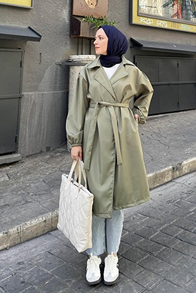 lamelif Χακί Τρεντσίκοτ - Ελαστική λεπτομέρεια στο μανίκι