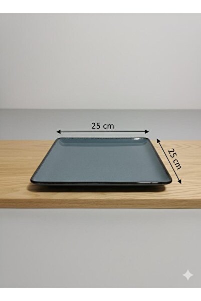 Kütahya Porselen Tan 2 Pieces 25X25 cm Flat Plate Blue