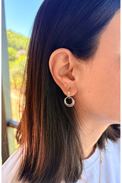 Serenity Atelier Yeni Sezon Gold-Silver Mia Küpe (2cm)