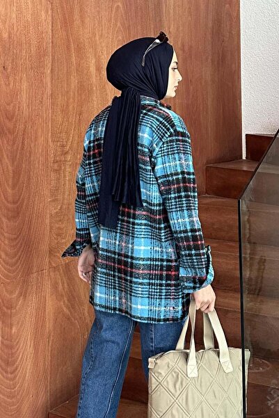 lamelif Ekose Desen Çift Cep Detaylı Oduncu Gömlek Bordo