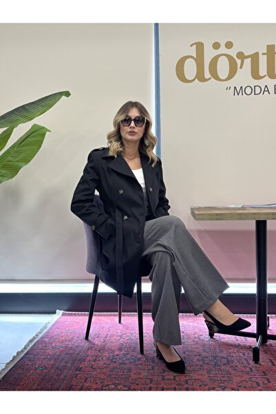 AYHAN Kadın Düğme Kapama Trençkot