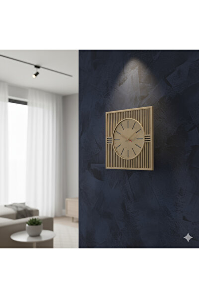 MEN TASARIM Dekoratif Sessiz Akar Ahşap Duvar Saati