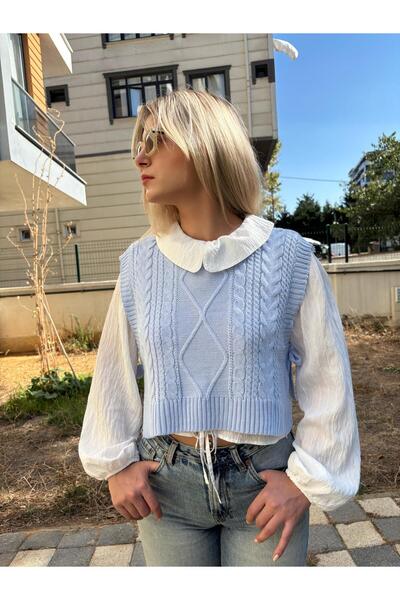 Store Yandan Bağlamalı Örgü Süveter