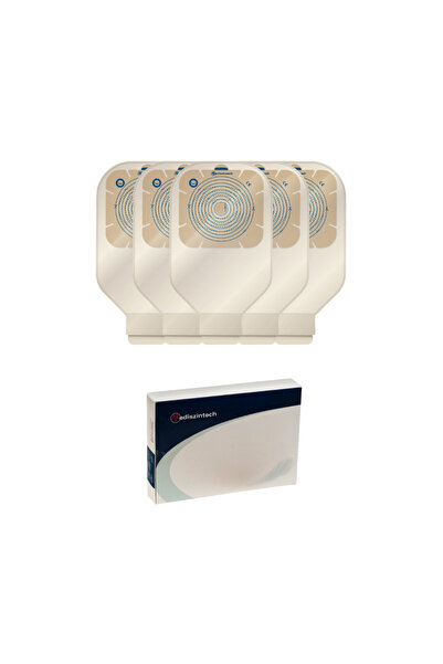 Mediszintech Set 5 pungi de colostomie/ileostomie – flanșă mare 100 mm, opacă...