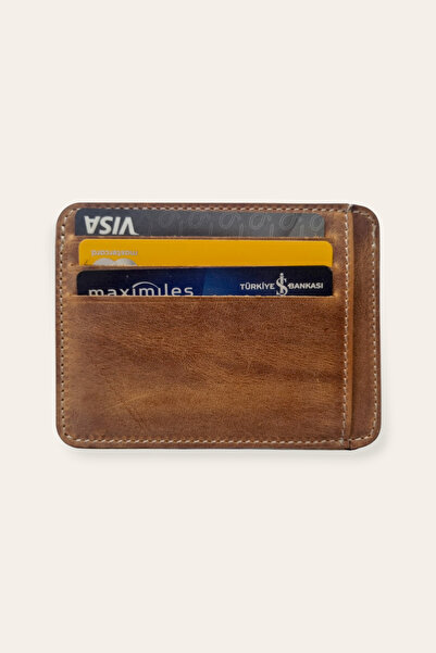 Clavel حامل بطاقات نحيف من الجلد الطبيعي