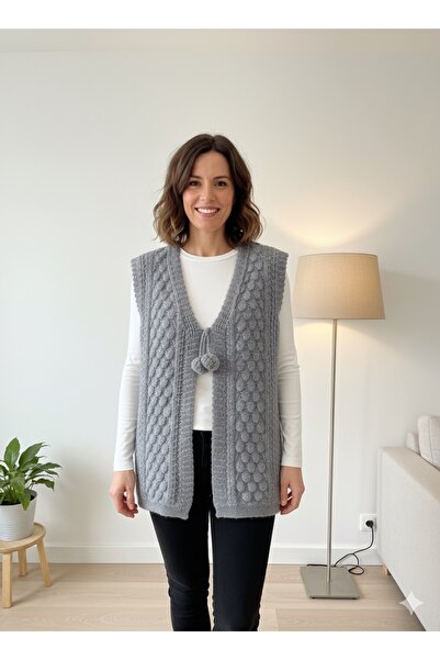 Çeyizcim Gray Knitwear Knit Vest