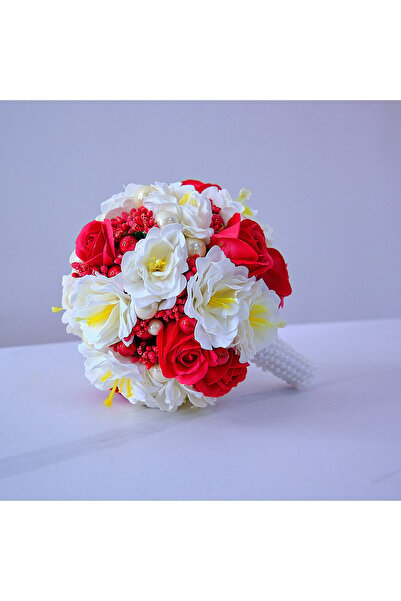 velve Νυφική ​​ανθοδέσμη, τριαντάφυλλα, ανεμώνες, στήμονες και χειροποίητες π...