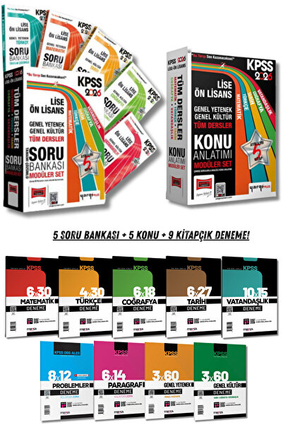 Yargı Yayınları 2026 KPSS Ortaöğretim Lise Ön Lisans GYGK Tüm Dersler Konu An...