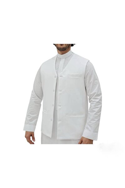 Aktham Men's summer button-up formal sedari, off-white