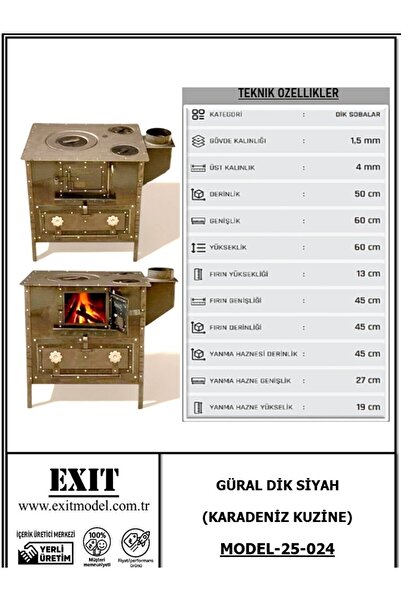 EXİTMODEL GÜRAL DİK SİYAH-KARADENİZ KUZİNESİ